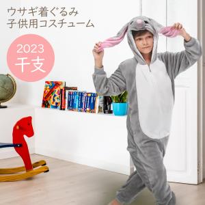 子供用 なりきりウサギ スーツ グレー うさ耳 ...の商品画像