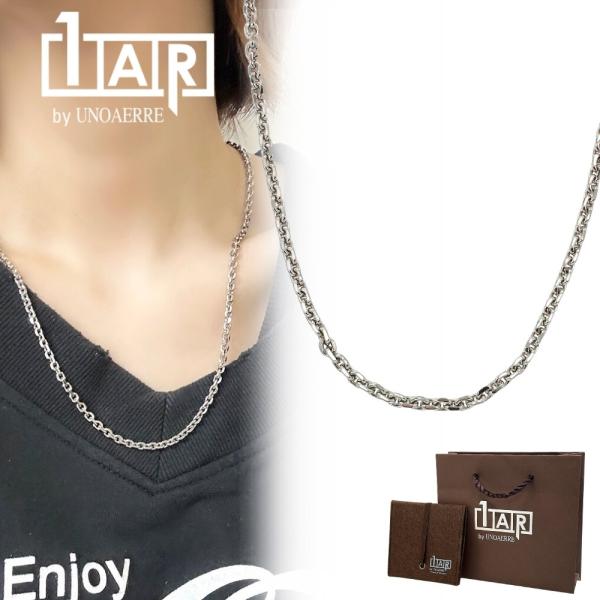 正規品 ショッパー付き 1AR by UNOAERRE アズキチェーン ネックレス 真鍮 ホワイトシ...