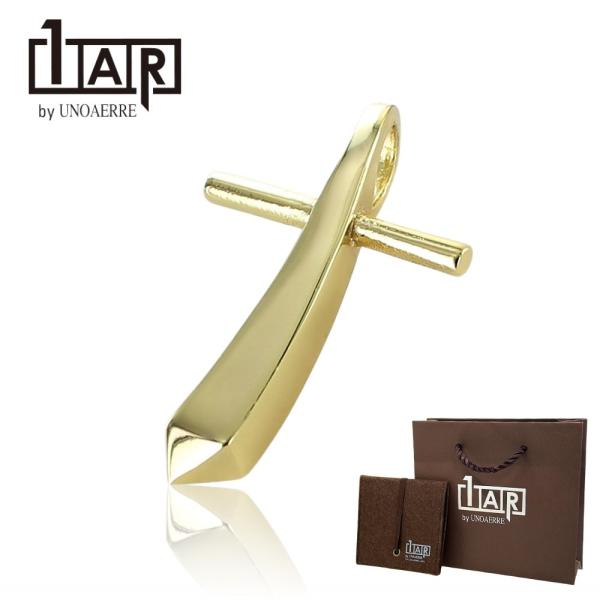 正規品 ショッパー付き 1AR by UNOAERRE クロス ネックレストップ チャーム 真鍮 ゴ...