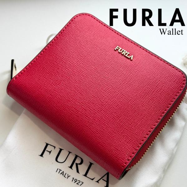 フルラ 二つ折り財布 レディース ギフト ラウンドファスナー 本革 レザー ルビー レッド バビロン...