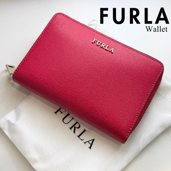 フルラ 二つ折り財布 レディース ギフト ラウンドファスナー 本革 レザー ルビー レッド バビロン...