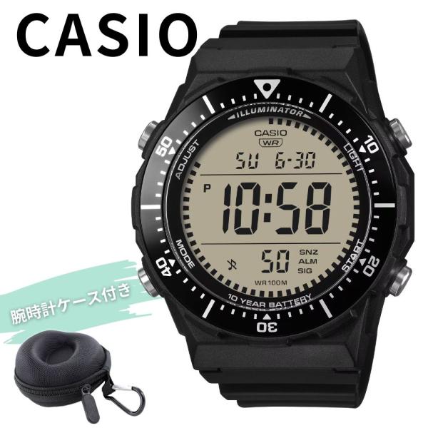 カシオ 腕時計 メンズ デジタル 見やすい 大画面 100m防水 黒 スポーツ 時計ケース付き 爆買...