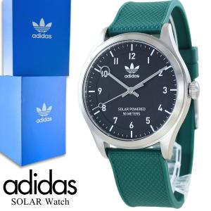 アディダス ソーラー充電 腕時計 メンズ レディース リサイクル 樹脂 ベルト グリーン ブラック文字盤 爆買 成人 卒業 入学｜腕時計ノップル
