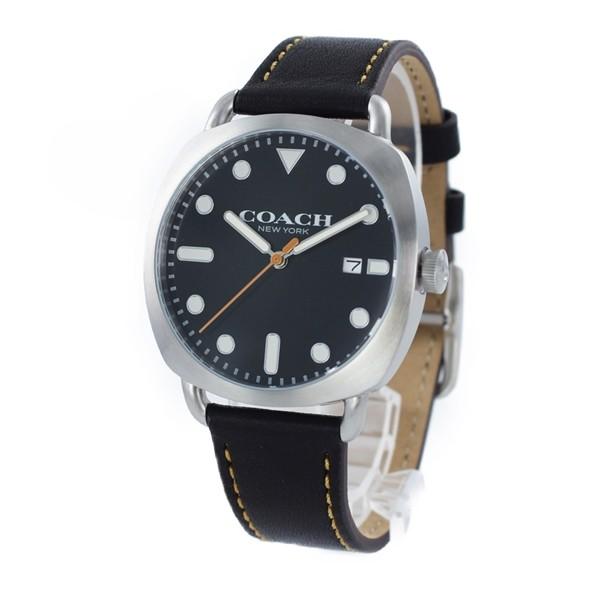 COACH コーチ メンズ シンプル シックカラー ダークブラウン レザー 14602139 腕時計...