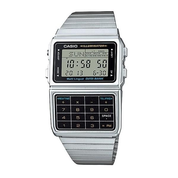 CASIO カシオ メンズ レディース 昭和 レトロ データバンク シルバー デジタル 男女兼用 D...