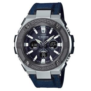 カシオ G-SHOCK ジーショック メンズ アナデジ ソーラー シルバー ネイビー レザー 革ベルト GST-W330AC-2A 腕時計 手表 記念日 ポイント消化