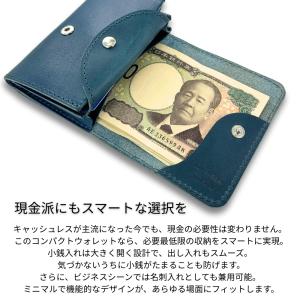 日本製 栃木レザー 小さい財布 本革 二つ折り...の詳細画像2