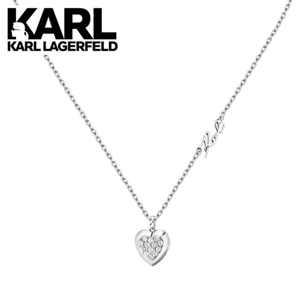 カールラガーフェルド 正規品 ネックレス ハート かわいい レディース シルバー ロジウム仕上げ ア...