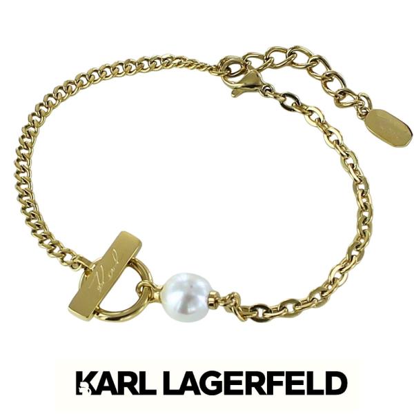 カールラガーフェルド 正規品 ブレスレット パール チェーン ゴールド ジュエリー レディース アク...