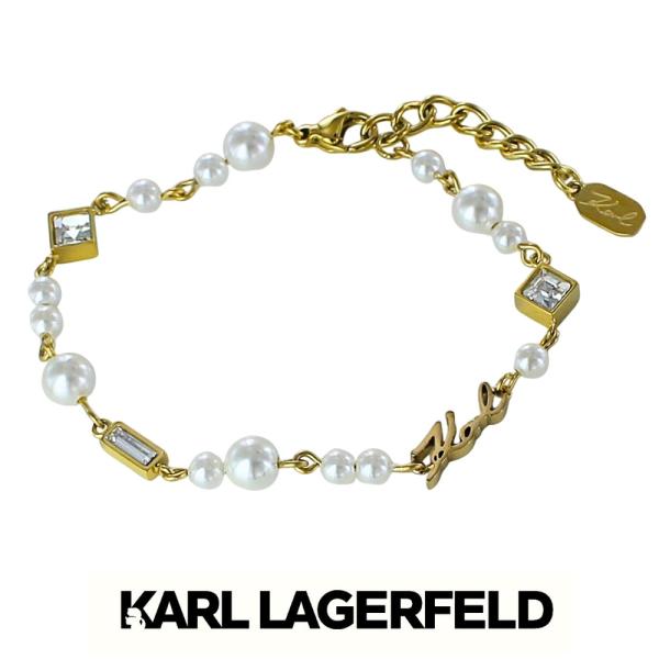 カールラガーフェルド 正規品 ブレスレット パール ゴールド ロゴ エレガント ジュエリー レディー...