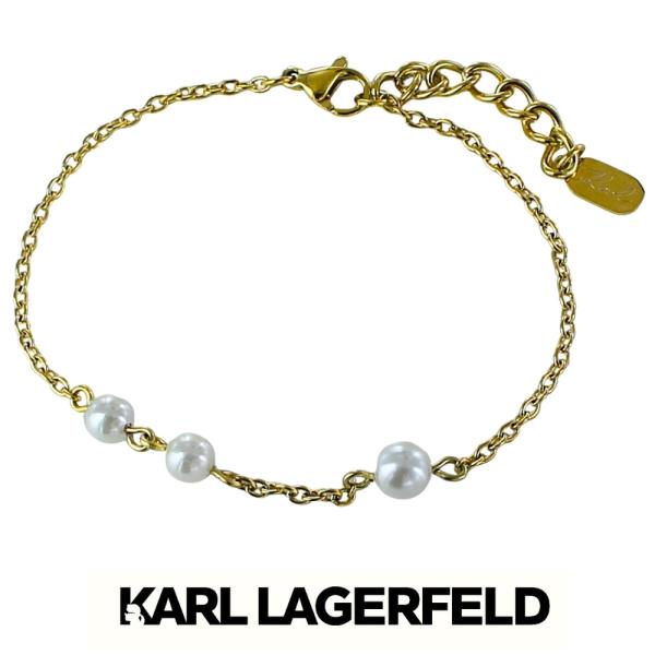 カールラガーフェルド 正規品 ブレスレット パール ゴールド チェーン エレガント ジュエリー レデ...