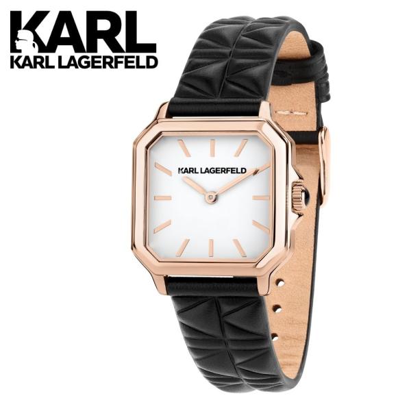 正規品 日本限定 KARL LAGERFELD 腕時計 レディース スクエア レザーベルト ローズゴ...