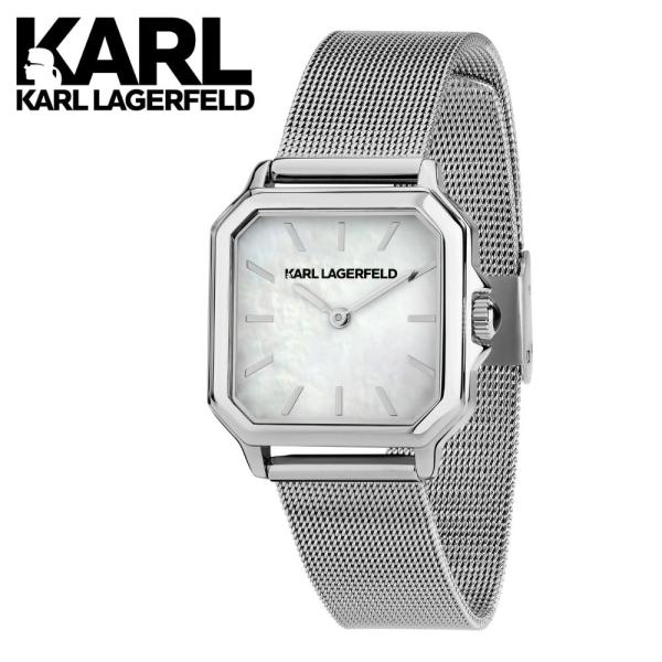 正規品 日本限定 KARL LAGERFELD 腕時計 レディース スクエア シルバー メッシュ カ...