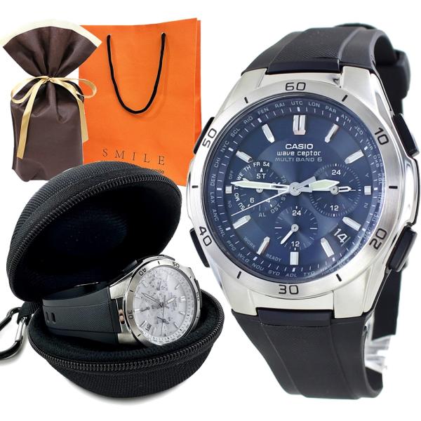 ラッピング済 男性 ギフトセット カシオ ウェーブセプター 電波ソーラー腕時計 誕生日 クリスマスプ...