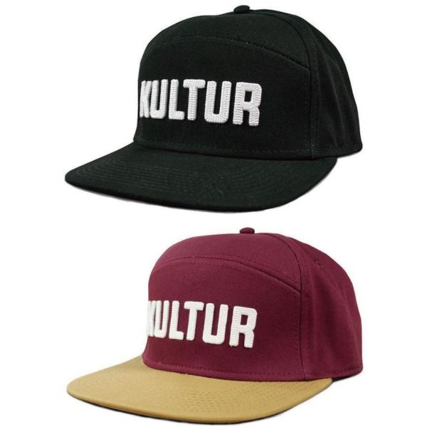 ビッグロゴ デザイン キャップ メンズ ブラック マルーン エンジ×ベージュ KULTUR TRAD...