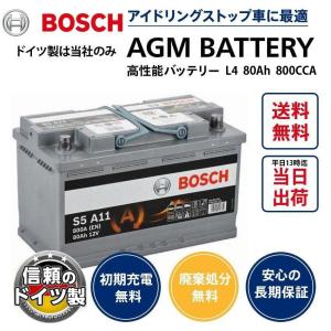 ドイツ製 ボッシュ AGMバッテリー 80A 800CCA 規格:L4 サイズ:W315mm D175mm H190mm 欧州車用 高性能スタート＆ストップ S5A110 LN4互換｜norauto