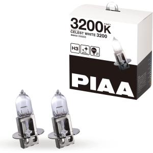 PIAA ヘッドランプ/フォグランプ用 ハロゲンバルブ H3 3200K セレストホワイト 車検対応 2個入 12V 55W HX303｜norauto