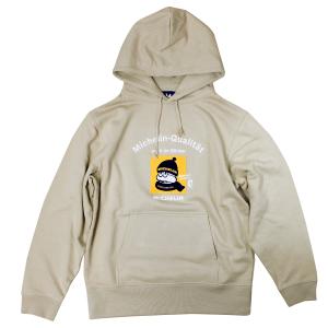 ミシュラン MICHELIN パーカー サンドベージュ ミシュランマン ビバンダム プルオーバー スウェットパーカー M / L / XL 裏パイル地  ルームウェア｜norauto