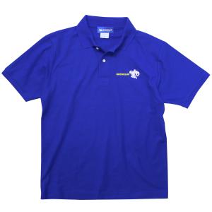 ミシュラン ポロシャツ Bib ビバンダム シンプル 吸水速乾 UVカット ロイヤルブルー グレー Michelin Polo Royal Blue Gray アウトドア  ミシュランマン｜norauto