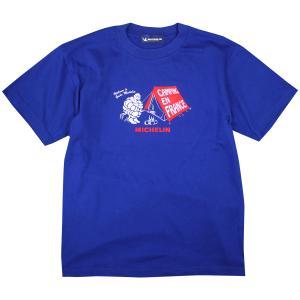 ミシュラン MICHELIN ビバンダム  Tシャツ 半袖 ブルー ブラウン 青 茶 Camp キャンプ ミシュランマン クリックポスト メール便｜norauto