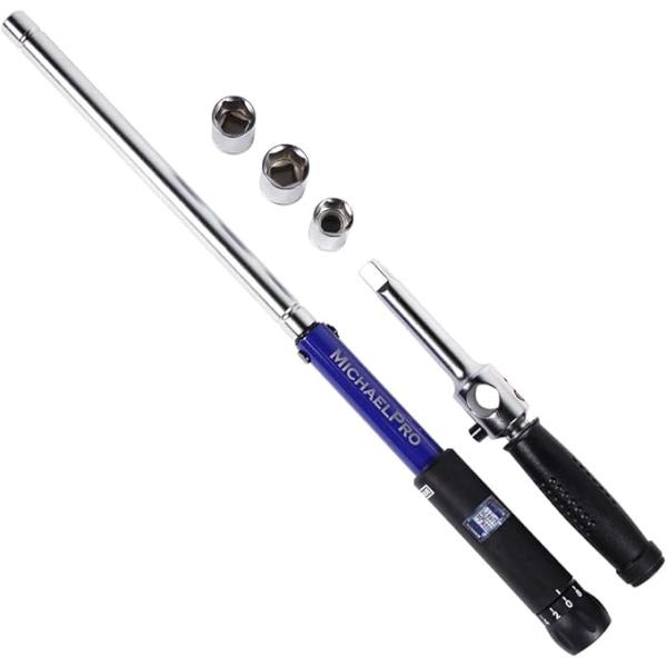 1/2インチドライブ クリックスルートルクレンチ 3ソケット付 17/19/21mm マイケルプロ ...