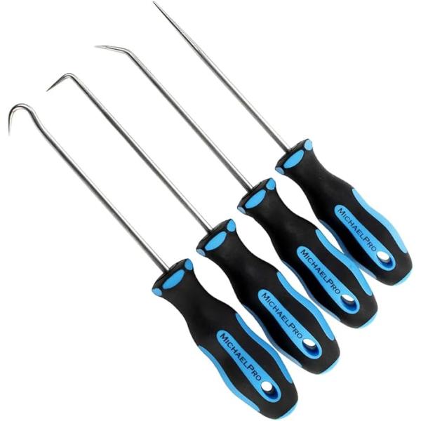 精密ミニピック＆フックセット 4本セット（ストレート・角度・度数ピック・フックツール）マイケルプロ ...