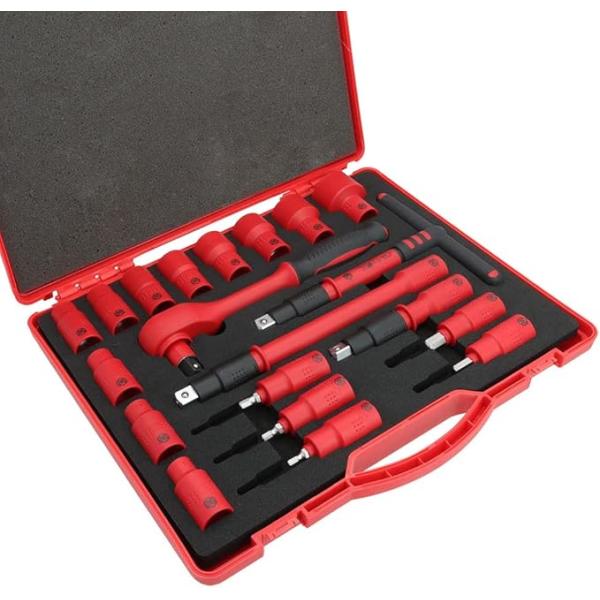 20ピース 1/2インチドライブ VDE 絶縁ソケットセット MP005048  マイケルプロ 工具...