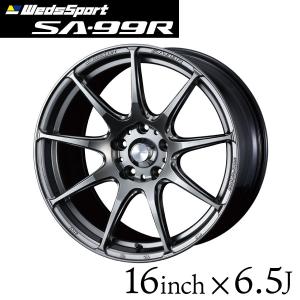 ウェッズスポーツ SA-99R 16インチ 6.5J インセット42/50 4穴 PCD100 プラチナシルバーブラック PSB 単品 1本 代引き不可 4本購入で送料無料