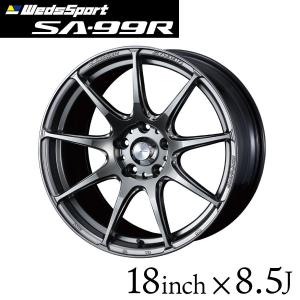 ウェッズスポーツ SA-99R 18インチ 8.5J インセット35 45 50 5穴 PCD 100 114.3 FACE:Mプラチナシルバーブラック PSB 単品 1本 代引き不可 4本購入で送料無料