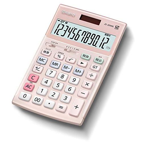 カシオ 本格実務電卓 12桁 検算機能 グリーン購入法適合 ジャストタイプ ピンク JS-20WK-...