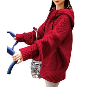 パーカー ニット プルオーバー セーター シンプル フード レディース