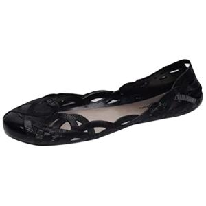 シューズ フラット ラバー パンプス 晴雨 オフィス やわらか レディース (赤, measureme