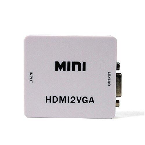 HDMI to VGA変換アダプター HDMI2VGAオーディオ/ビデオアナログミニコンバータ 10...