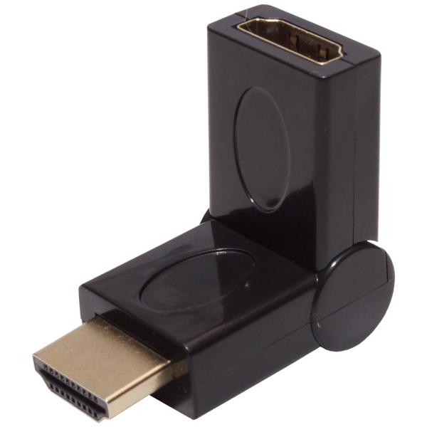 HDMI L型 変換アダプタ 角度調整可能 L字 ケーブル 配線 スッキリ 上向き 下向き 可動 テ...