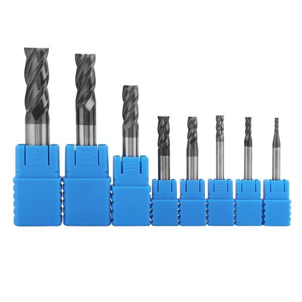 超硬エンドミル ストレート 加工用カッター 穴あけ 工具 8本入 4枚刃 フライスカッター 2mm ...