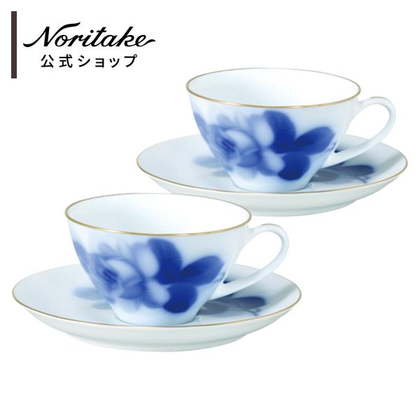 大倉陶園 ブルーローズ(8211) ティー・コーヒー碗皿ペア ( ギフトボックス入り コーヒーカップ...