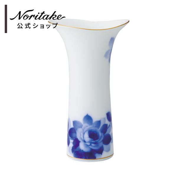■特別価格■大倉陶園 ブルーローズ(8011)25cm花生 ( ギフトボックス入り 花瓶 フラワーベ...