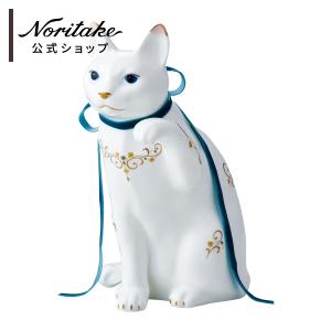ノリタケ 置物 招き猫 (大) アラベスク (ギフトボックス入り おしゃれ