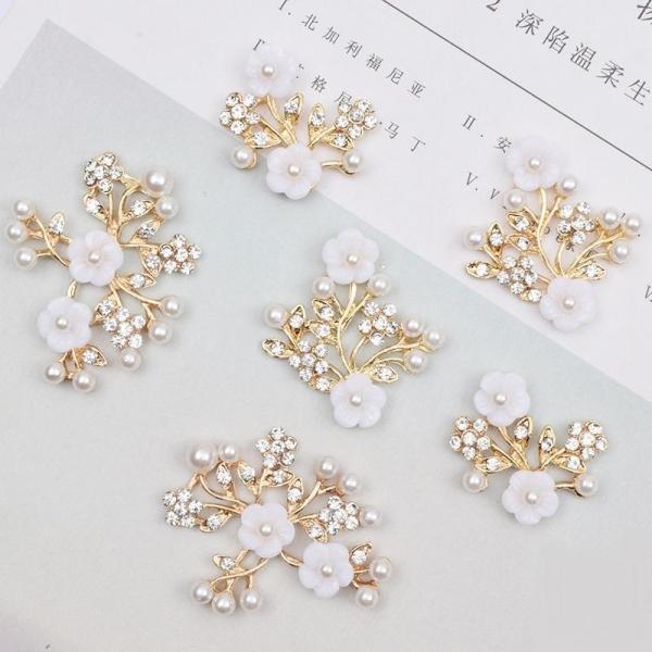 花 ヘアアクセサリー 手芸用パーツ イニシャル チャーム パーツ 金具 パーツ ゴールド アクセサリ...