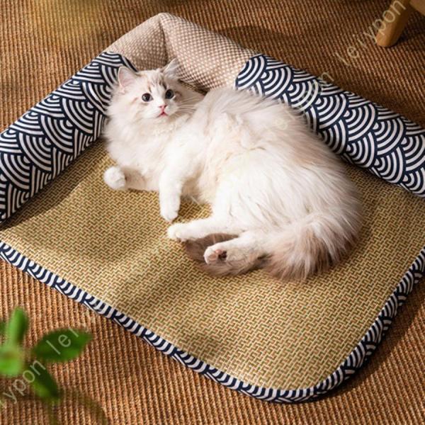 夏用ペットベッド 犬 猫 ペットソファ 猫ベッド 和式 和室 和風 畳 冷感 ペットソファー 涼しい...