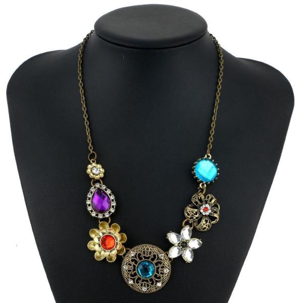 ネックレス ペンダント アクセサリー レディース 女性用 花 フラワー ビジュー ビッグモチーフ 大...