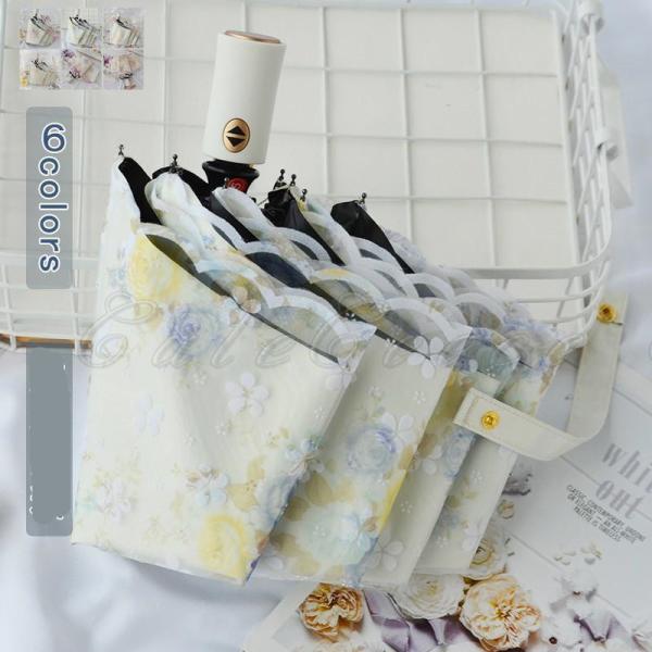 折りたたみ傘 6本骨 傘 レディース傘 かさ 雨傘 日傘 晴雨兼用 完全遮光 遮熱 UVカット 日焼...