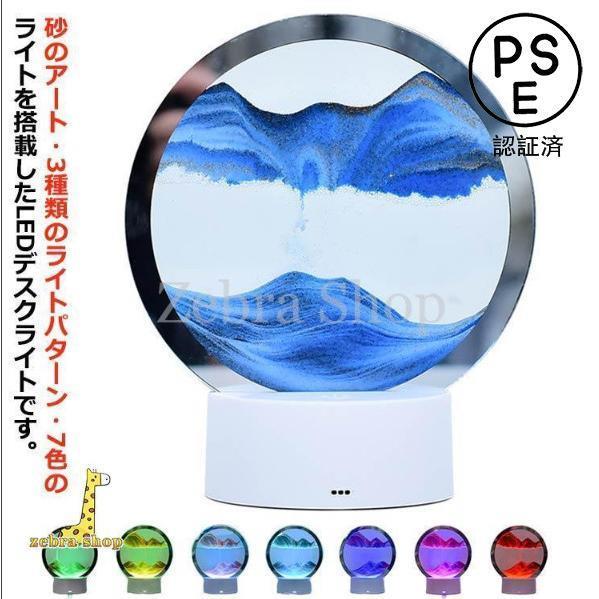 サンドピクチャー 砂絵 LEDライト付き ナイトライト 間接照明 砂のアート サンドアート 動く砂の...