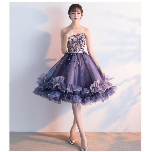 ミモレ丈ドレス パーティードレス ウエディングドレス 結婚式 お呼ばれ 二次会 披露宴 謝恩会 おし...