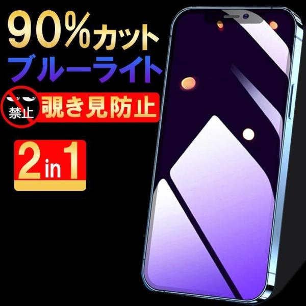 覗見防止 iphone16 フィルム  iphone 14 15 pro フィルム ガラス ブルーラ...