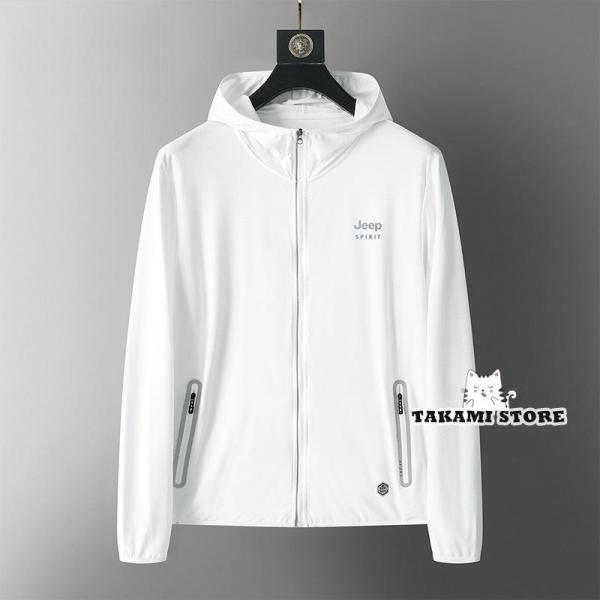 ウインドブレーカー ライトアウター メンズ フード付き 日焼け防止 冷感 軽量 通気性抜群 吸汗速乾...