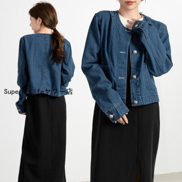 デニム  レディース 春 秋冬 長袖 アウター 上着 羽織 Gジャン ジージャン おしゃれ かわいい...