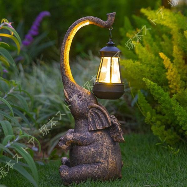 ガーデンライト ゾウライト 屋外 ソーラー おしゃれ ソーラー ゾウ 自動点灯 防水 装飾用 ソーラ...