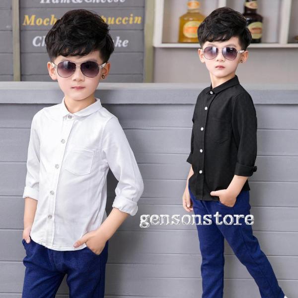 フォーマル シャツ 韓国子供服 男の子 長袖 ワイシャツ キッズ 男児 かっこいい トップス カジュ...