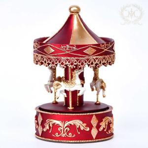 ロイヤルカルーセルオルゴール/レッド クリスマス雑貨